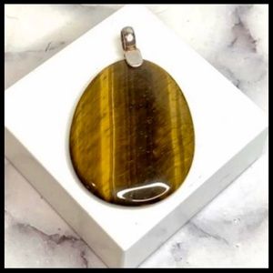 Tiger's Eye Pendant 925 Silver Bail